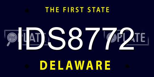 IDS8772 Delaware License Plate