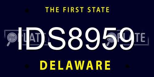 IDS8959 Delaware License Plate
