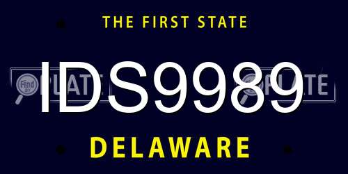 IDS9989 Delaware License Plate