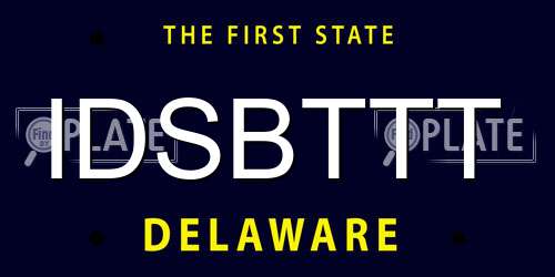 IDSBTTT Delaware License Plate