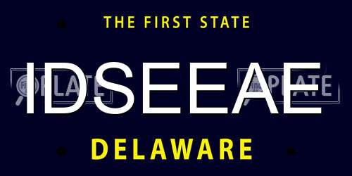 IDSEEAE Delaware License Plate