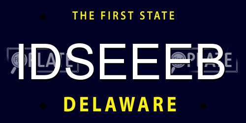 IDSEEEB Delaware License Plate
