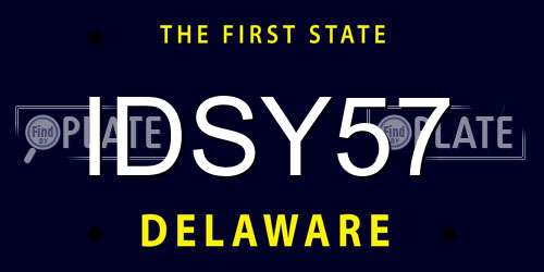 IDSY57 Delaware License Plate