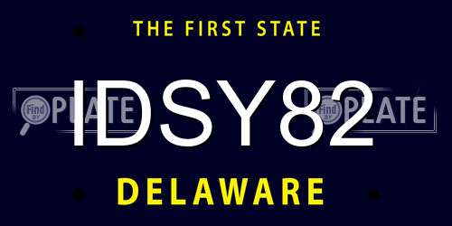 IDSY82 Delaware License Plate