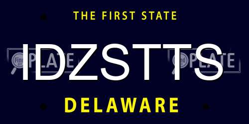 IDZSTTS Delaware License Plate