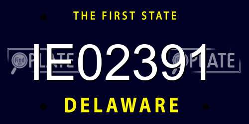 IE02391 Delaware License Plate