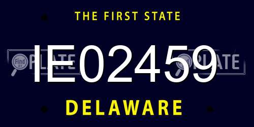 IE02459 Delaware License Plate