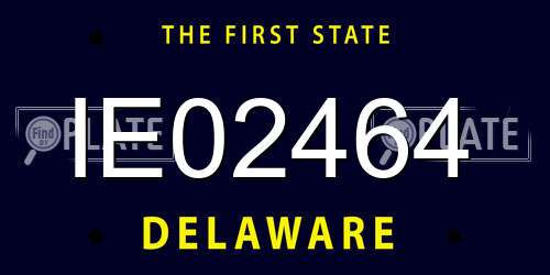 IE02464 Delaware License Plate
