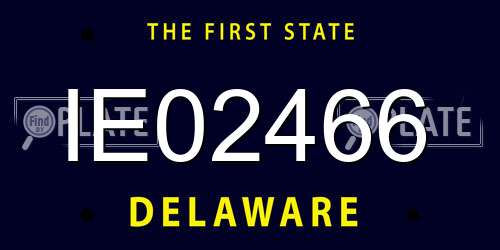 IE02466 Delaware License Plate