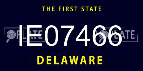 IE07466 Delaware License Plate