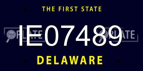 IE07489 Delaware License Plate