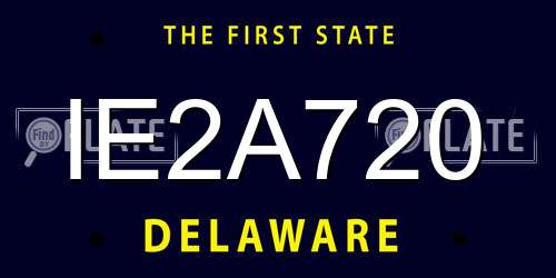 IE2A720 Delaware License Plate