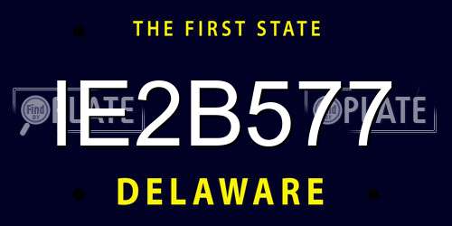 IE2B577 Delaware License Plate
