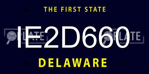 IE2D660 Delaware License Plate