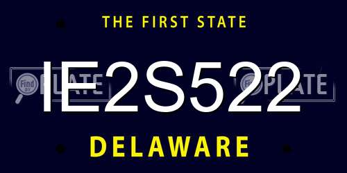 IE2S522 Delaware License Plate