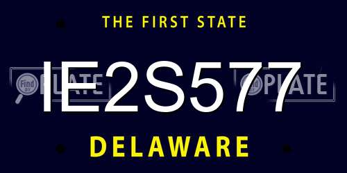 IE2S577 Delaware License Plate