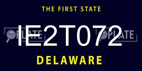 IE2T072 Delaware License Plate