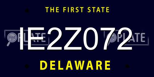 IE2Z072 Delaware License Plate