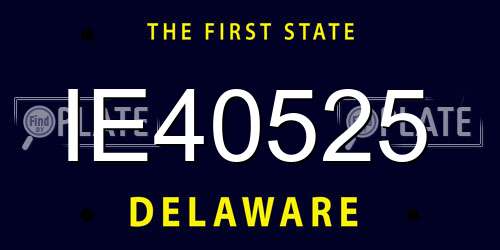 IE40525 Delaware License Plate