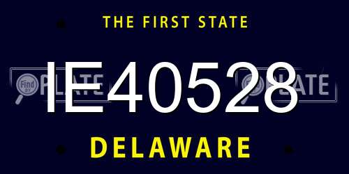 IE40528 Delaware License Plate