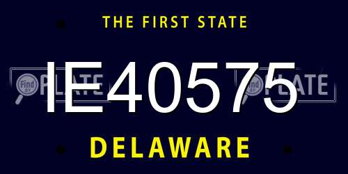 IE40575 Delaware License Plate