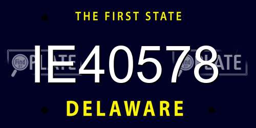 IE40578 Delaware License Plate