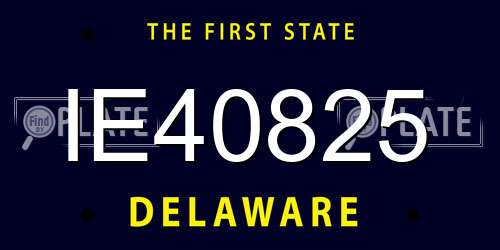 IE40825 Delaware License Plate