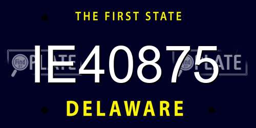 IE40875 Delaware License Plate
