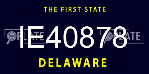 IE40878 Delaware License Plate