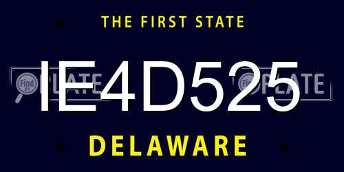IE4D525 Delaware License Plate
