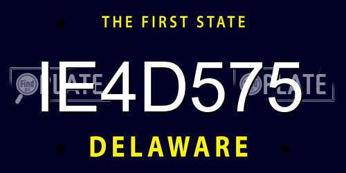 IE4D575 Delaware License Plate