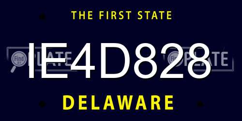 IE4D828 Delaware License Plate