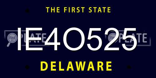IE4O525 Delaware License Plate