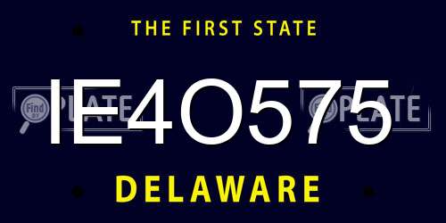 IE4O575 Delaware License Plate
