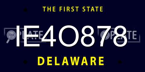 IE4O878 Delaware License Plate