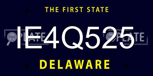 IE4Q525 Delaware License Plate