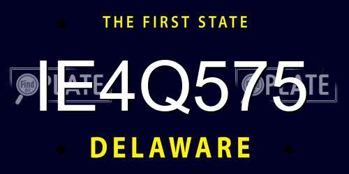 IE4Q575 Delaware License Plate