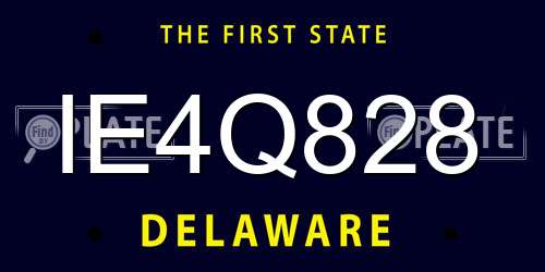 IE4Q828 Delaware License Plate
