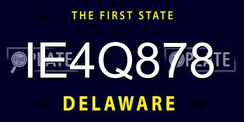 IE4Q878 Delaware License Plate
