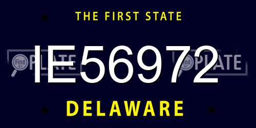 IE56972 Delaware License Plate