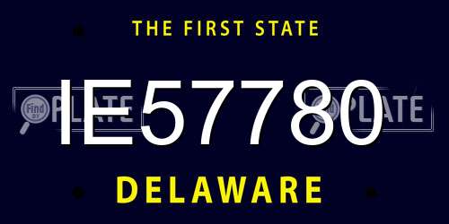 IE57780 Delaware License Plate
