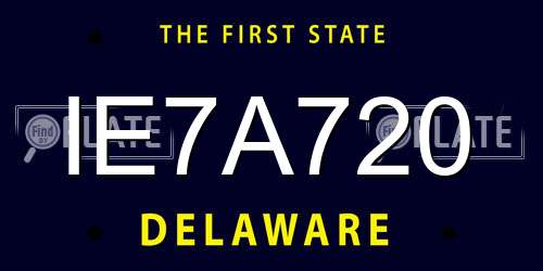 IE7A720 Delaware License Plate