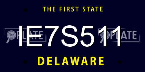 IE7S511 Delaware License Plate
