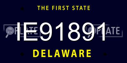 IE91891 Delaware License Plate