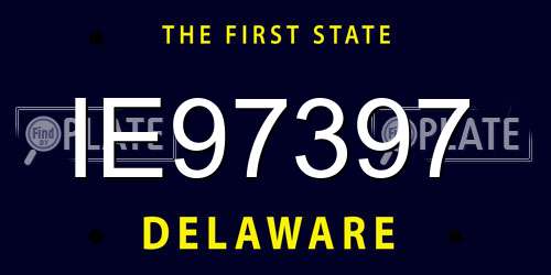 IE97397 Delaware License Plate