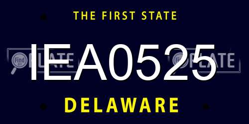 IEA0525 Delaware License Plate