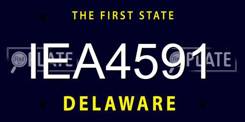 IEA4591 Delaware License Plate