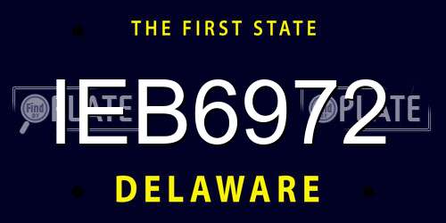 IEB6972 Delaware License Plate