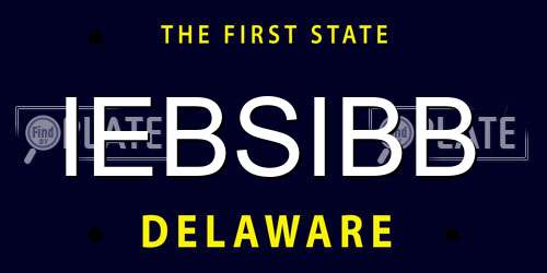 IEBSIBB Delaware License Plate
