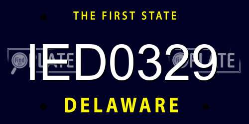 IED0329 Delaware License Plate
